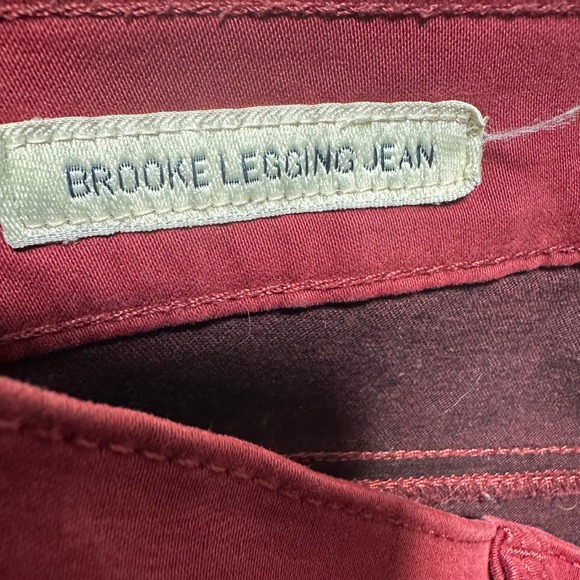 Lucky Brand Brooke Legging Jean Burgundy Red Stretch Women's‎ Size 2/26 - Picture 4 of 12